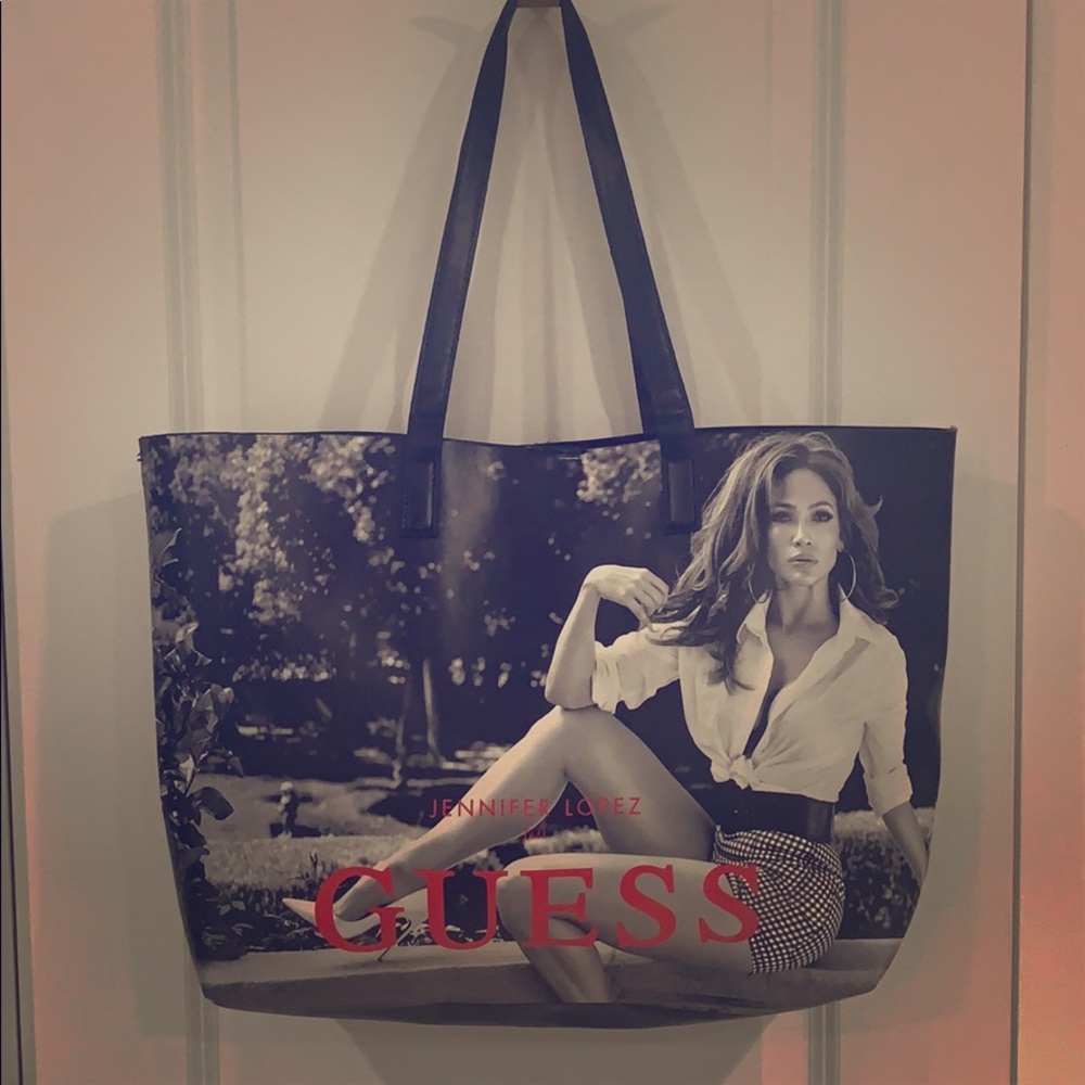 Guess Jennifer Lopez black tote bag RARE!